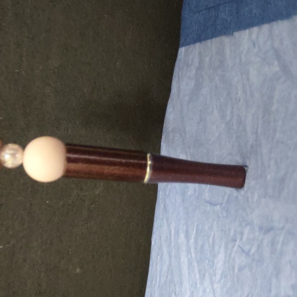 HOMEMADE  HALLOWEEN BAT FOCAL BEADED PEN COLOR GLITTER MAROON, PINK, BROWN - Picture 3 of 5